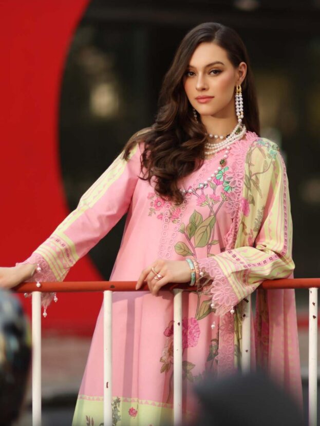 Charizma Summer Lawn Chapter 3 - CH6-14 (Pink Floral Embroidered Lawn 3Pc)