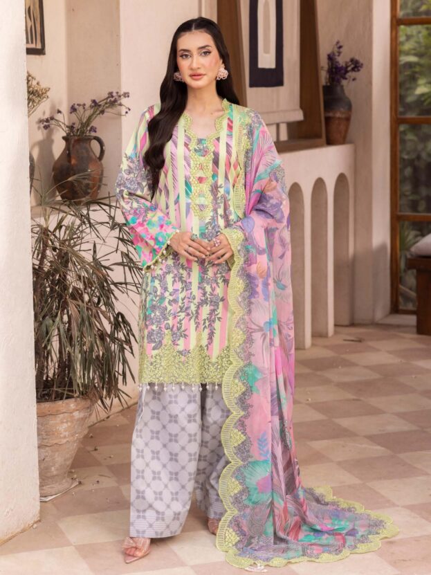 Charizma Summer Lawn Chapter 3 - CH6-16 (Multicolor Striped Floral Lawn 3Pc)