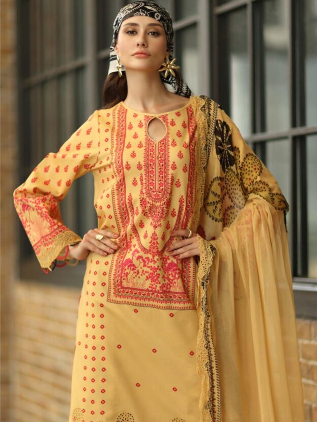 Charizma Summer Lawn Chapter 3 - CH6-18 (Yellow Embroidered Lawn 3Pc)