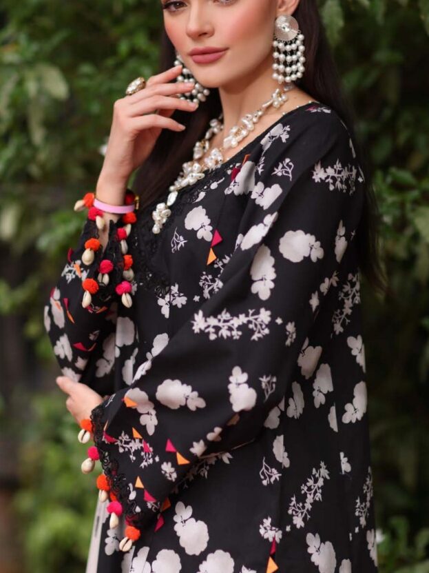 Charizma Summer Lawn Chapter 3 - CH6-21 (Black Floral Printed Lawn 3Pc)