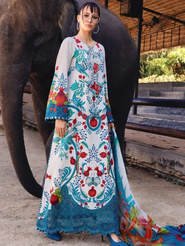 MARIA.B LAWN PRINT 3PC WITH CHIFFON PRINT DUPPATA & PATCHES