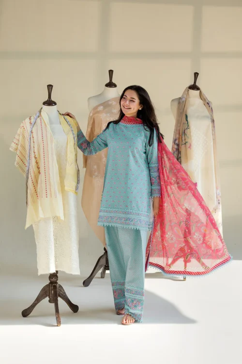SOBIA NAZIR LAWN PRINT 3PC WITH CHIFFON PRINT DUPPATA & PATCHES