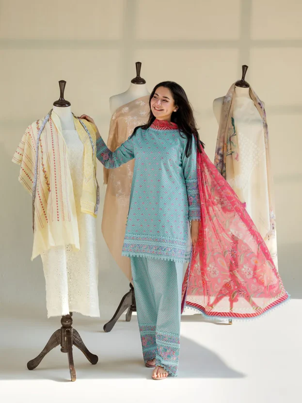 SOBIA NAZIR LAWN PRINT 3PC WITH CHIFFON PRINT DUPPATA & PATCHES