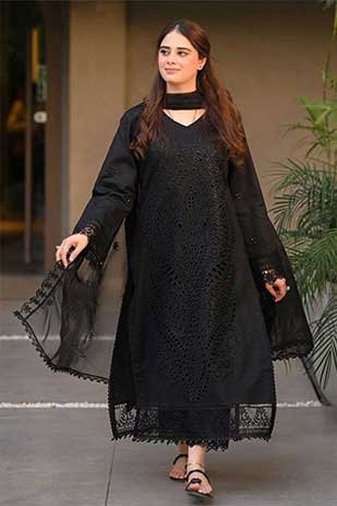 Libas Baqra CHIKEN KARI EMBROIDERED LAWN 3PC WITH CHIFFON DUPPATA