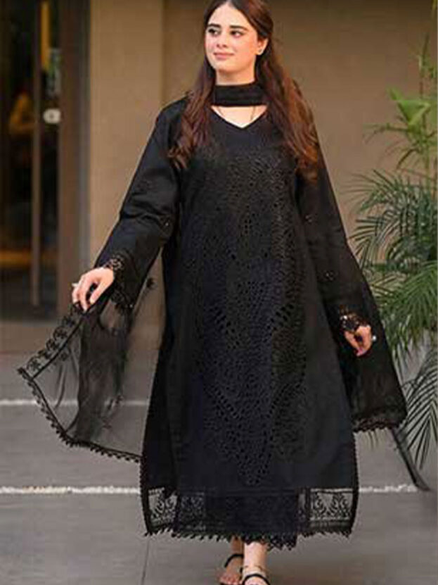 Libas Baqra CHIKEN KARI EMBROIDERED LAWN 3PC WITH CHIFFON DUPPATA