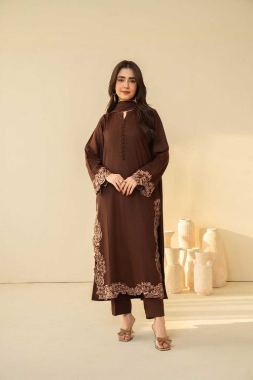 MAHIRA EMBROIDERED LAWN 3PC WITH CHIFFON DUPPATA