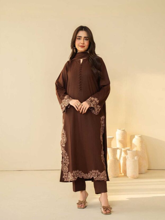 MAHIRA EMBROIDERED LAWN 3PC WITH CHIFFON DUPPATA