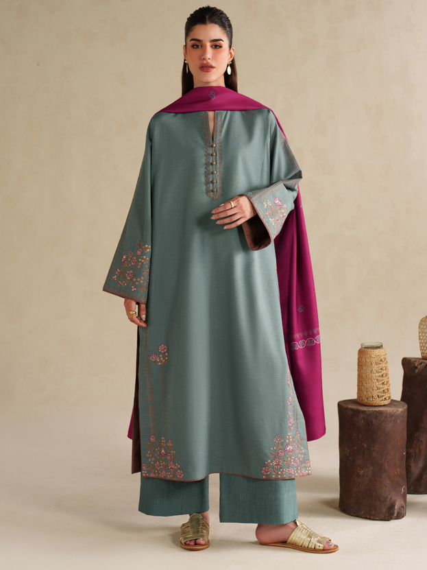 IZNIK WINTER 2026 EMBROIDERED UNSTICHED DHANAK 3PC WITH PASHMINA WOOL SHAWL